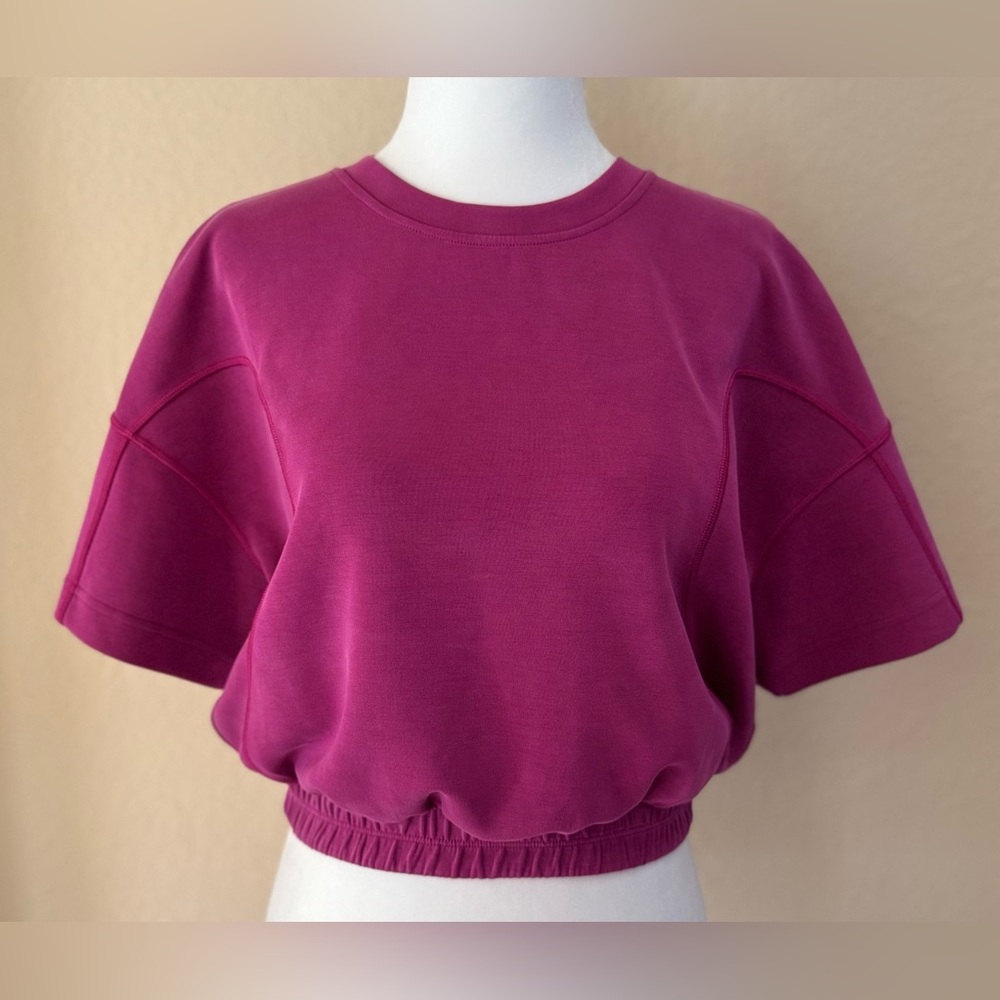 Lululemon Magenta Purple Softstreme Gathered Tee - 6 - Picture 2 of 10